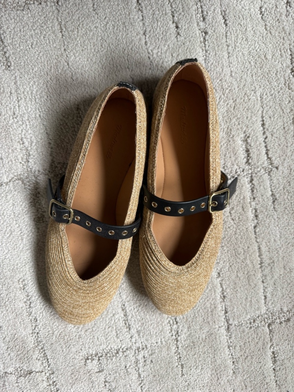 Madewell The Remy Mary Jane Flat in straw - Picture 5 of 7